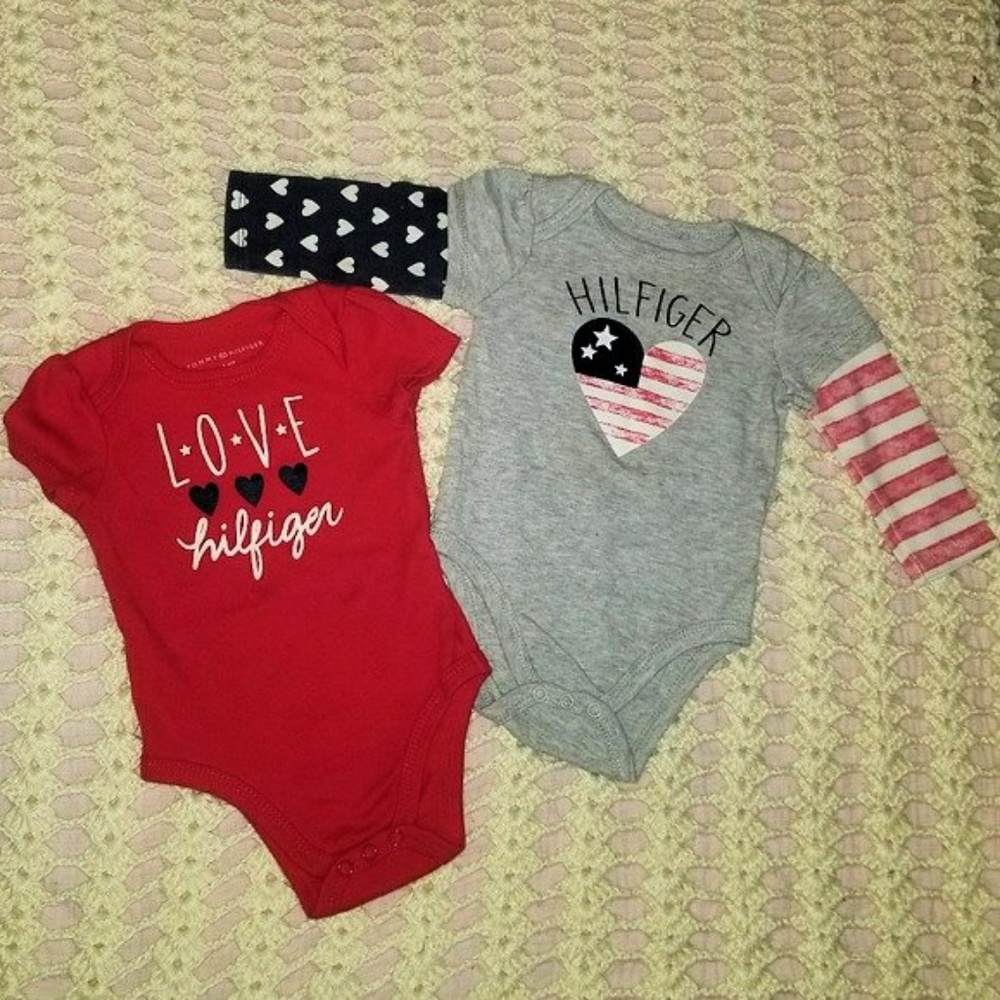 Tommy Hilfiger, 2 Red, White & Blue Bodysuits